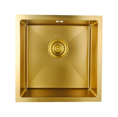 คุณภาพ  Luxury Gold  Toned SUS304 Stainless Steel Square Kitchen Sink with  Efficient Drainage Design โรงงาน
