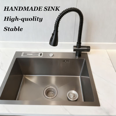 คุณภาพ  Thickened Seamless Welded 304 Stainless Steel Kitchen Sink Handmade Basin โรงงาน