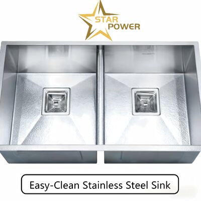 ราคาดี STAR POWER อ่างล้างจานสแตนเลสสตีลเกรด 304SS พรีเมียม หนาพิเศษ ทำมือ อ่างคู่ พร้อมสแตนเลสสตีลเกรดอาหาร ออนไลน์