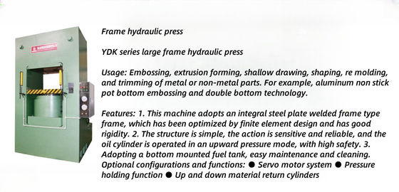การประมวลผลที่มีประสิทธิภาพสูง เครื่องพิมพ์ไฮดรอลิก YDK Frame อัตโนมัติ