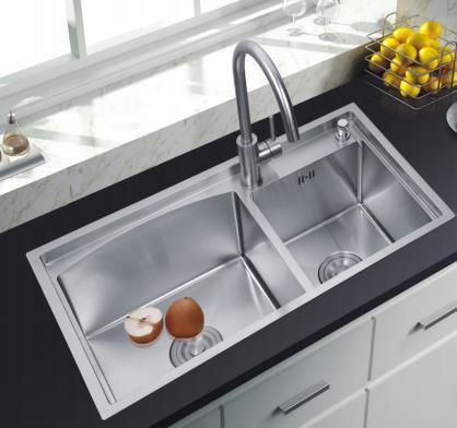 อ่างล้างจานสแตนเลสสตีล 304 อ่างเดียว ติดตั้งแบบ Undermount หรือ Topmount