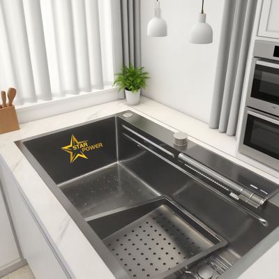 Grey Stainless Steel Kitchen Sink Partition 11kg Load Capacity