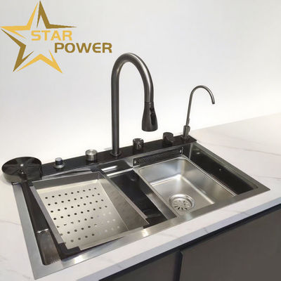 Corrosion-Resistant PVD Coated Handmade Kitchen Sink in 304/316 Stainless Steel with Thickened Panel