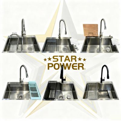 Corrosion-Resistant PVD Coated Handmade Kitchen Sink in 304/316 Stainless Steel with Thickened Panel