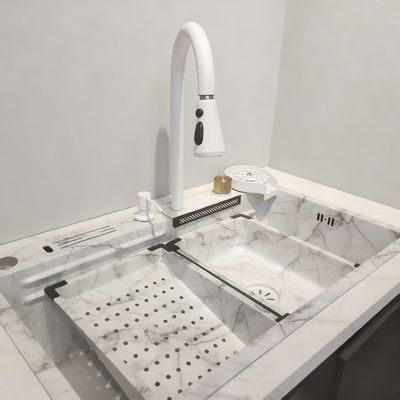 ถังครัวทําด้วยมือจากสแตนเลส พร้อมอาบน้ําเทอร์โมสตติก เกรดอาหาร 304/316 และถังเดียวที่ลึก