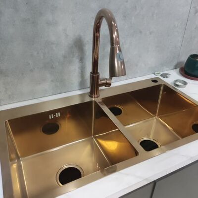 Heat-Resistant 316L Stainless Steel Deep Bowl Sink with 250-300mm Bowl Depth and 1.2-1.5mm Panel Thickness