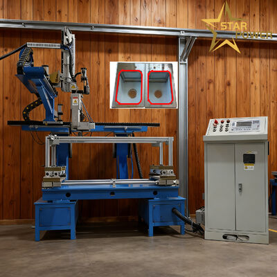 เครื่องเชื่อมสี่ด้านแบบแบนประสิทธิภาพสูง CNC พร้อมสตาร์ทเพียงคลิกเดียวและการเชื่อมที่แม่นยำสำหรับการขึ้นรูปโลหะ