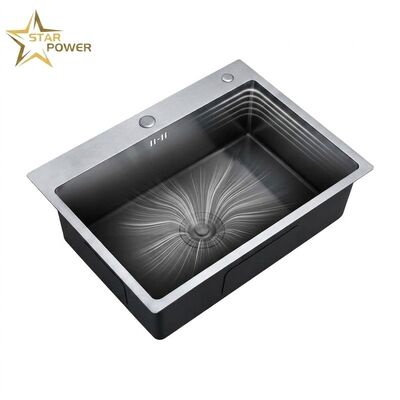 ราคาดี 16 Gauge 304 Stainless Steel Double Bowl Kitchen Sink Drop-in 30x18 Inch 9 Inch Deep Basin Brushed Finish ออนไลน์