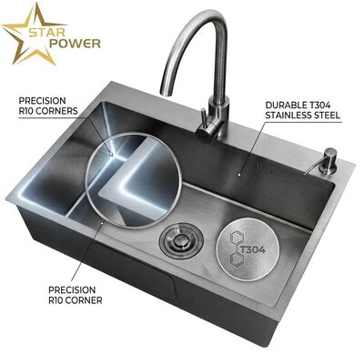 ราคาดี Round 15 Inch Bar Prep Sink SUS304 Handmade 22 Gauge Single Bowl Undermount online