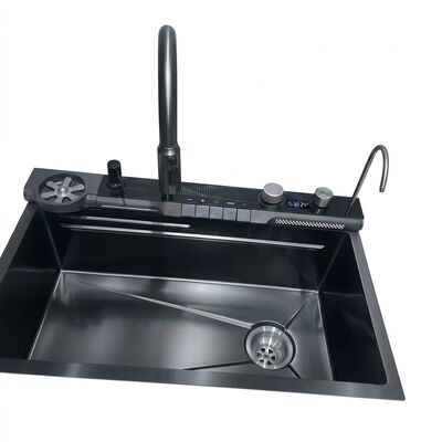 ราคาดี PVD Gunmetal 33x22 Undermount Double Bowl Kitchen Sink SUS304 Handmade 18 Gauge online