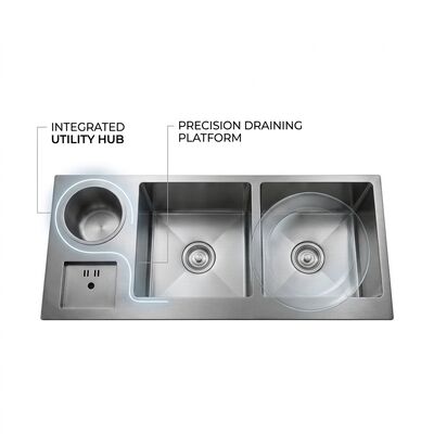 ราคาดี Farmhouse 28x19 Workstation Kitchen Sink SUS304 16 Gauge with Cutting Board ออนไลน์