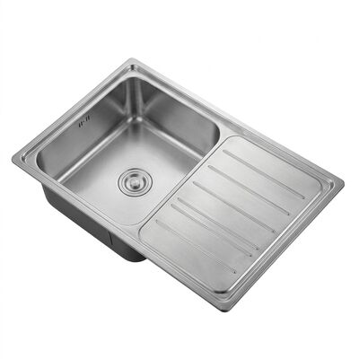 ราคาดี Workstation 30x18 Kitchen Sink SUS304 16 Gauge Single Bowl with Drainboard ออนไลน์