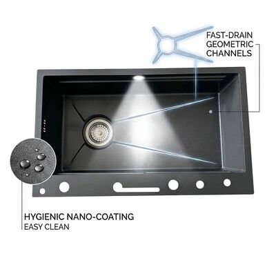 ราคาดี Drop-In 32x19 Double Bowl Kitchen Sink SUS304 18 Gauge with Faucet Holes ออนไลน์