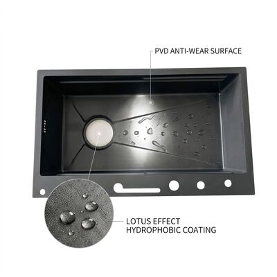ราคาดี 33 Inch Undermount Double Bowl Kitchen Sink 16 Gauge with Soap Dispenser SUS304 online