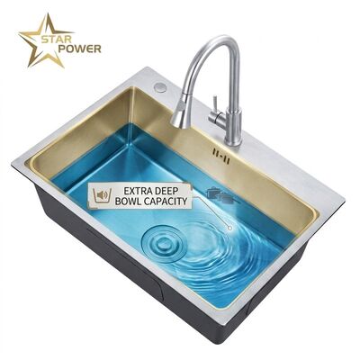 ราคาดี 20 Inch Bar Prep Undermount Single Bowl Kitchen Sink 18 Gauge Nano Black Coating online