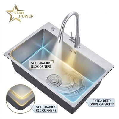 ราคาดี 25 Inch Laundry Utility Sink SUS304 20 Gauge Deep Basin with Faucet Assembly ออนไลน์