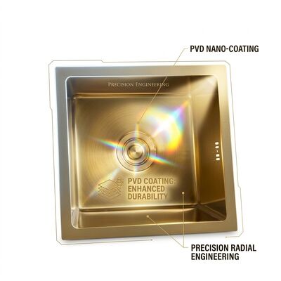 ราคาดี 22 Inch PVD Gold Undermount Single Bowl Kitchen Sink 16 Gauge with Cutting Board ออนไลน์